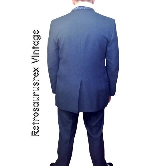 VNTG Steel Blue 2-Pc Men's Rockabilly Suit by Edgeworth, M L - Picture 6 of 6